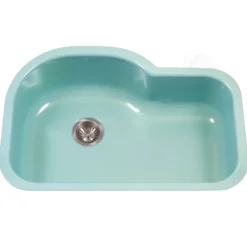 Houzer 31" Porcelain Enamel Steel Undermount Single Bowl Kitchen Sink, Green, PCH-3700 MT
