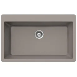 Houzer Quartztone 33" Drop In/Topmount Granite Kitchen Sink, Taupe, V-100 TAUPE