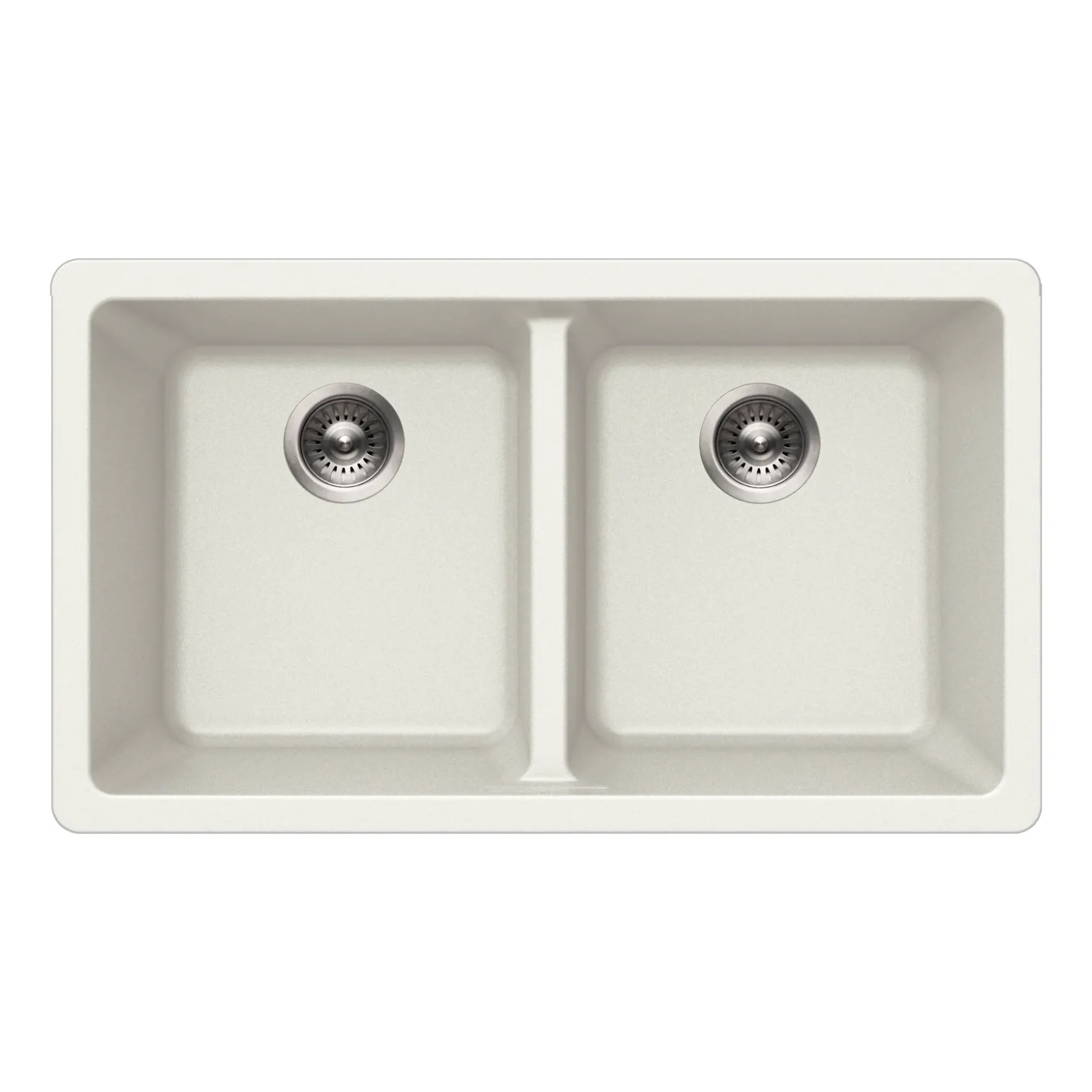 Houzer Quartztone 31 inch Cloud Granite Composite Undermount 50/50 Double Bowl Kitchen Sink - M-300U CLOUD