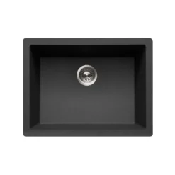 Houzer Quartztone 24 inch Midnite Granite Composite Undermount Single Bowl Kitchen Sink - G-300U MIDNITE