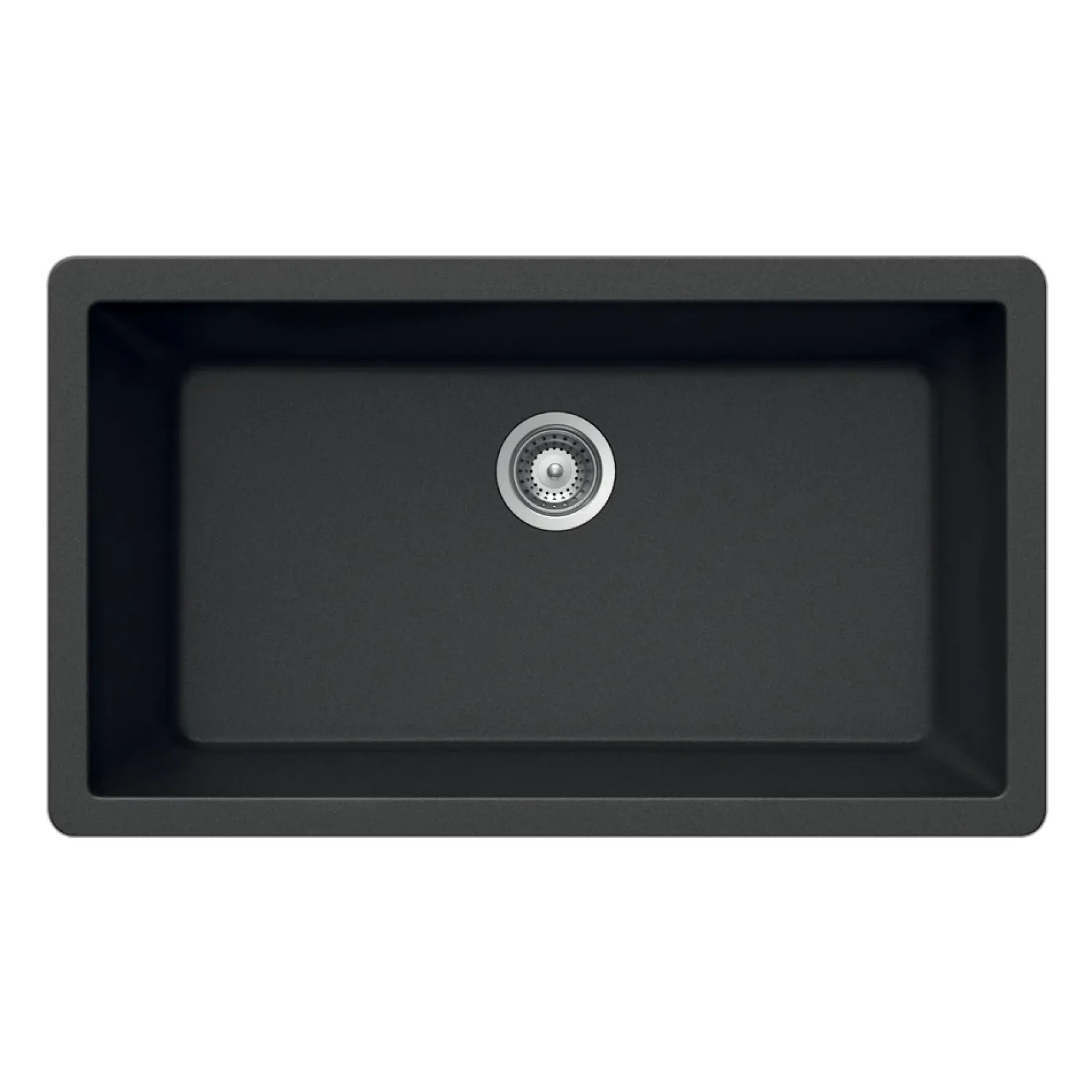 Houzer Quartztone 33 inch Midnite Granite Composite Undermount Single Bowl Kitchen Sink - V-100U MIDNITE