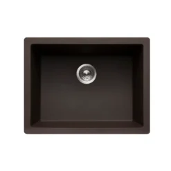 Houzer Quartztone 24 inch Mocha Granite Composite Undermount Single Bowl Kitchen Sink - G-300U MOCHA
