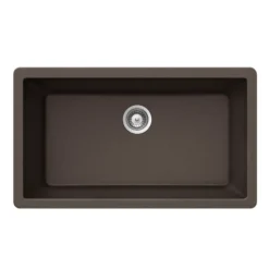 Houzer Quartztone 33 inch Mocha Granite Composite Undermount Single Bowl Kitchen Sink - V-300U MOCHA