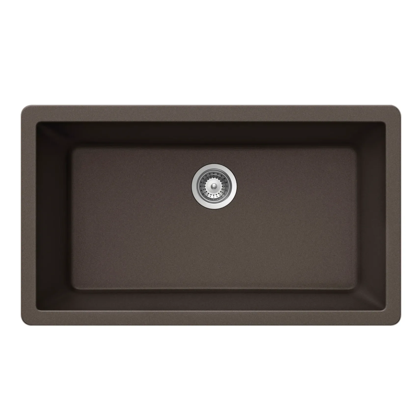 Houzer Quartztone 33 inch Mocha Granite Composite Undermount Single Bowl Kitchen Sink - V-300U MOCHA
