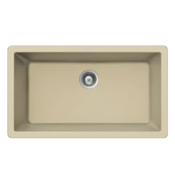 Houzer Quartztone 33 inch Mocha Granite Composite Undermount Single Bowl Kitchen Sink - V-100U SAND