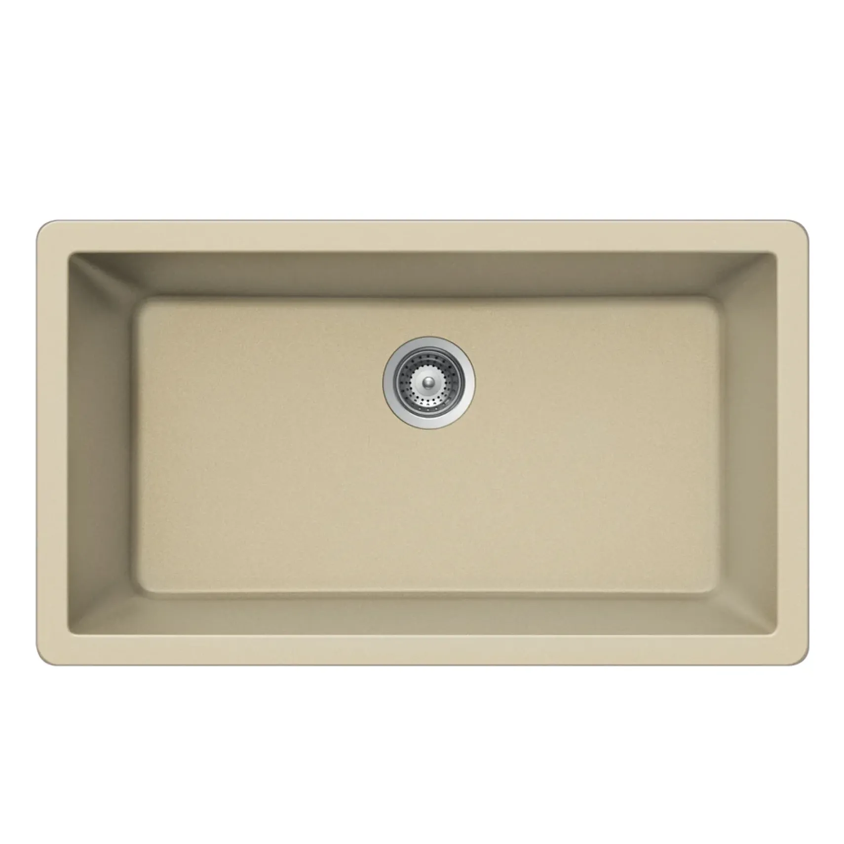 Houzer Quartztone 33 inch Mocha Granite Composite Undermount Single Bowl Kitchen Sink - V-100U SAND