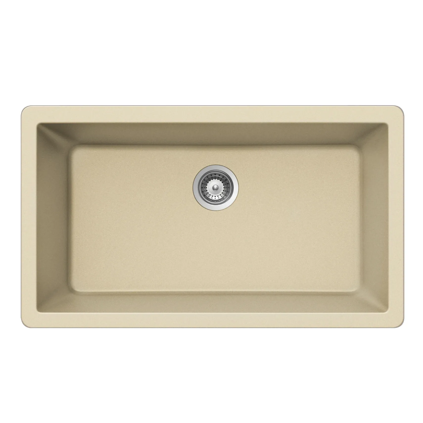 Houzer Quartztone 33 inch Sand Granite Composite Undermount Single Bowl Kitchen Sink - V-300U SAND