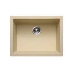 Houzer Quartztone 24 inch Sand Granite Composite Undermount Single Bowl Kitchen Sink - G-300U SAND