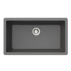 Houzer Quartztone 33 inch Slate Granite Composite Undermount Single Bowl Kitchen Sink - V-300U SLATE