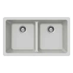 Houzer Quartztone 33" Thunder Granite Composite Undermount 50/50 Double Bowl Kitchen Sink - M-200U THUNDER