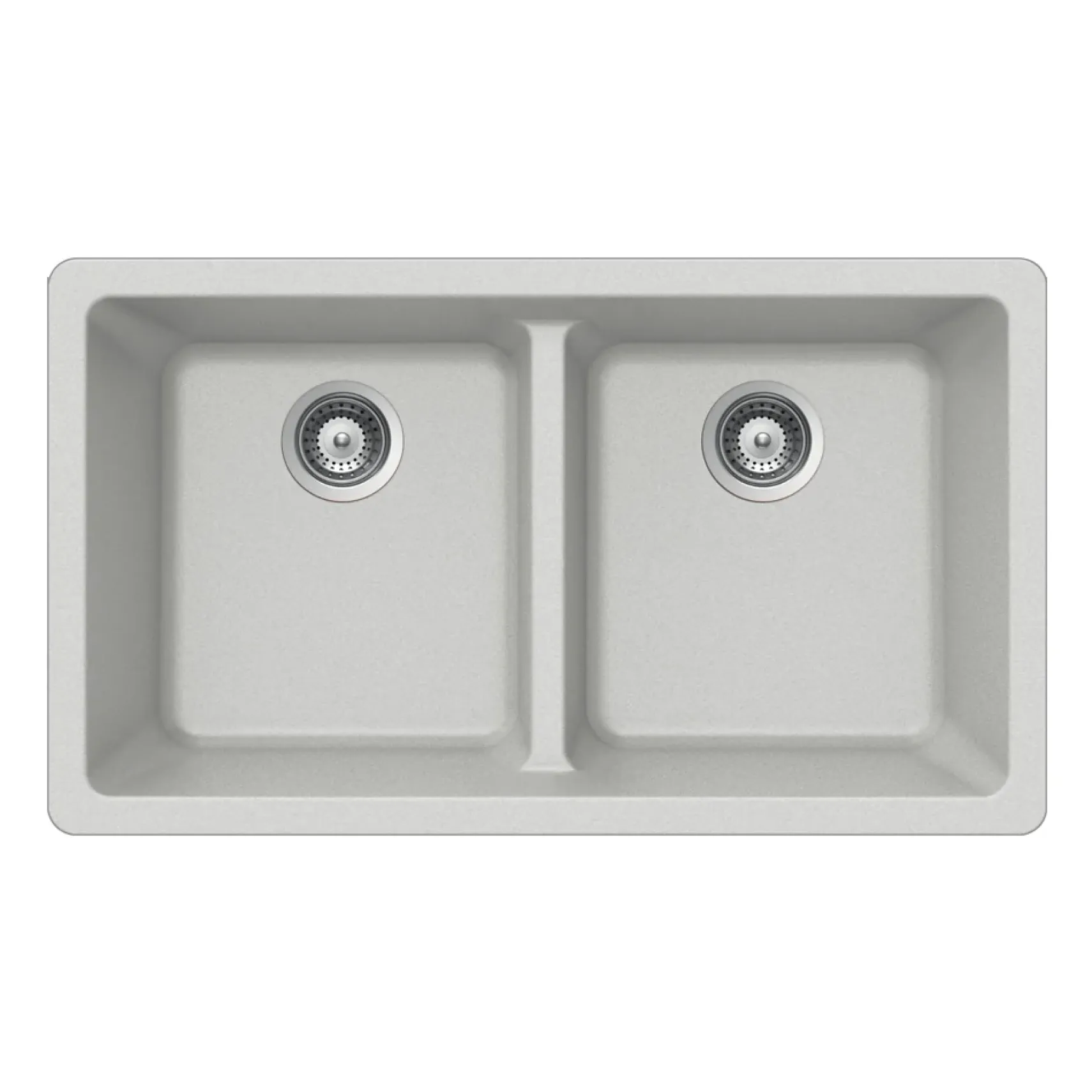 Houzer Quartztone 33" Thunder Granite Composite Undermount 50/50 Double Bowl Kitchen Sink - M-200U THUNDER