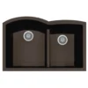 Houzer Quartztone 33" Undermount Granite Kitchen Sink, 60/40 Double Bowl, Mocha, P-175U Mocha