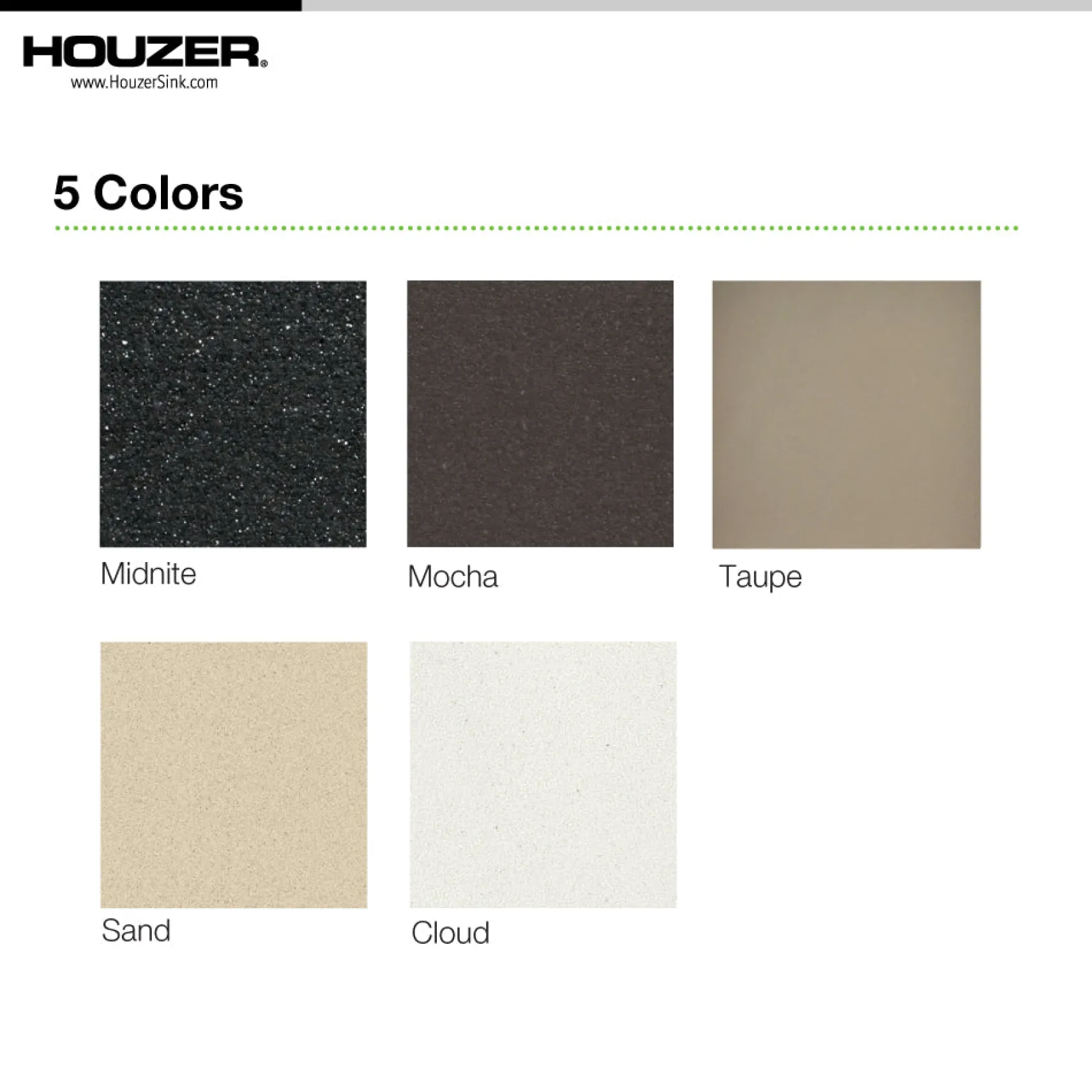 Houzer Quartztone 33" Undermount Granite Kitchen Sink, 60/40 Double Bowl, Mocha, P-175U Mocha