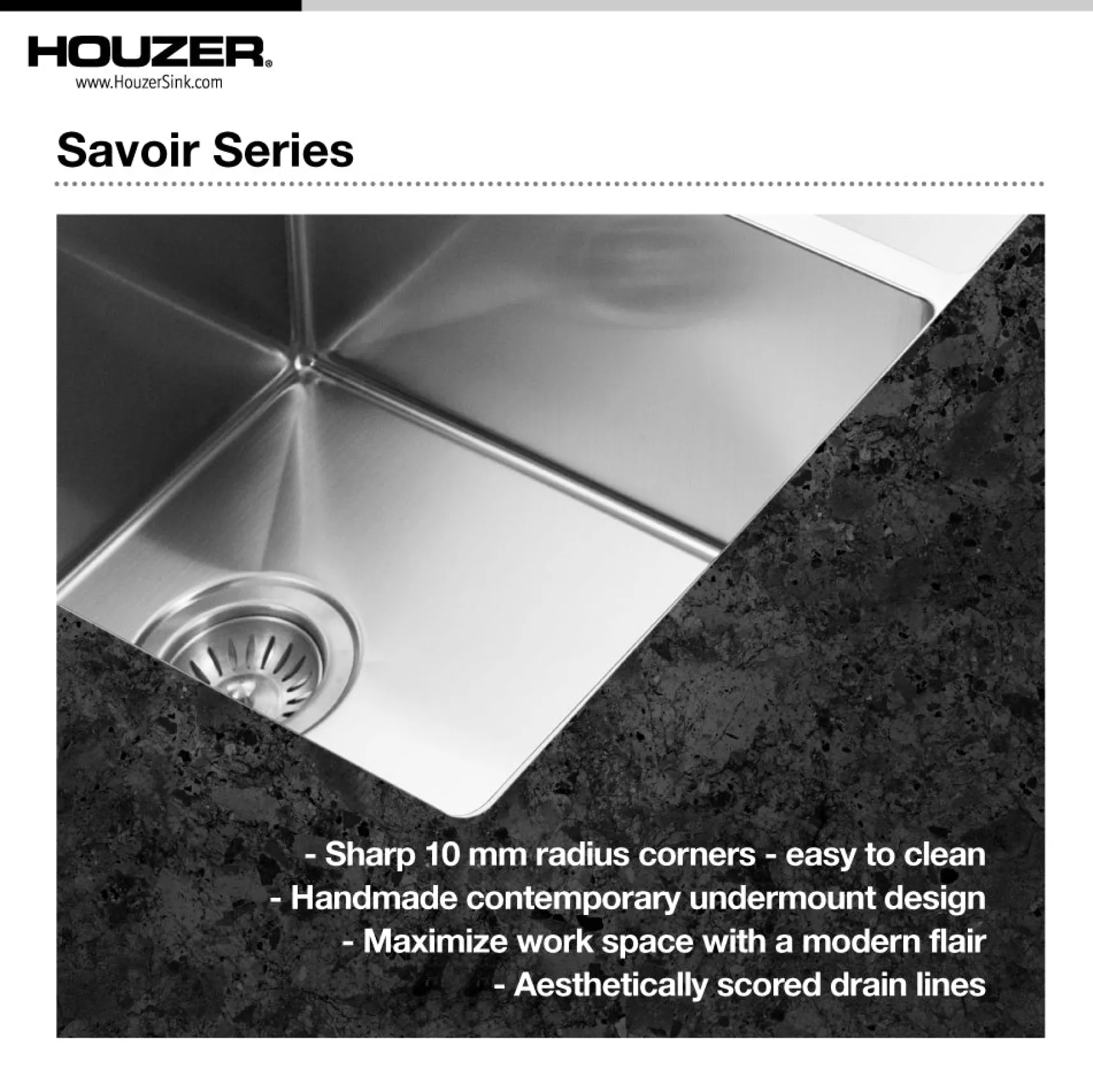 Houzer Savior 14" Undermount Plastic Kitchen Sink, CNB-1200