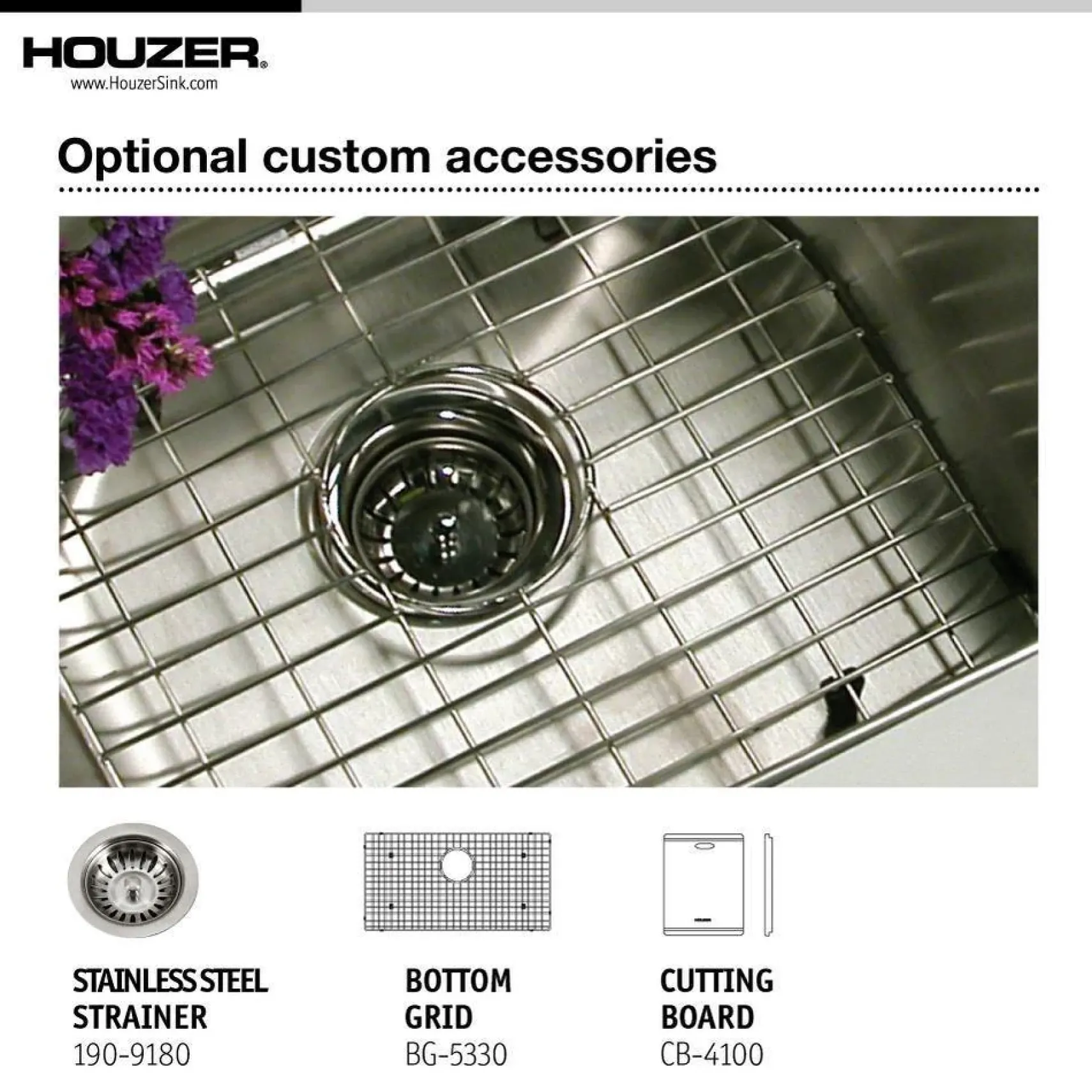 Houzer 33" Stainless Steel Farmhouse Apron Front Kitchen Sink, ENG-3320