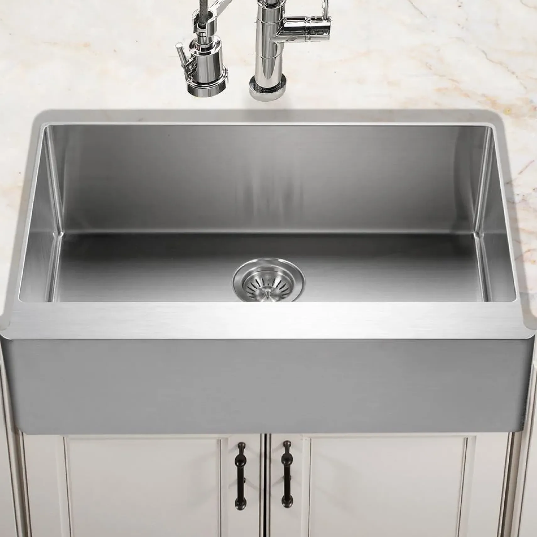 Houzer 33" Stainless Steel Farmhouse Apron Front Kitchen Sink, ENG-3320