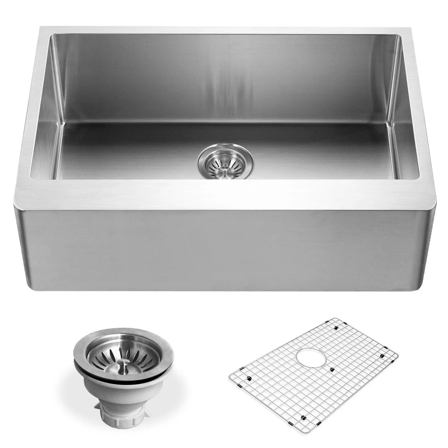 Houzer 30" Stainless Steel Premium Farmhouse Apron Front Kitchen Sink, ENS-3020