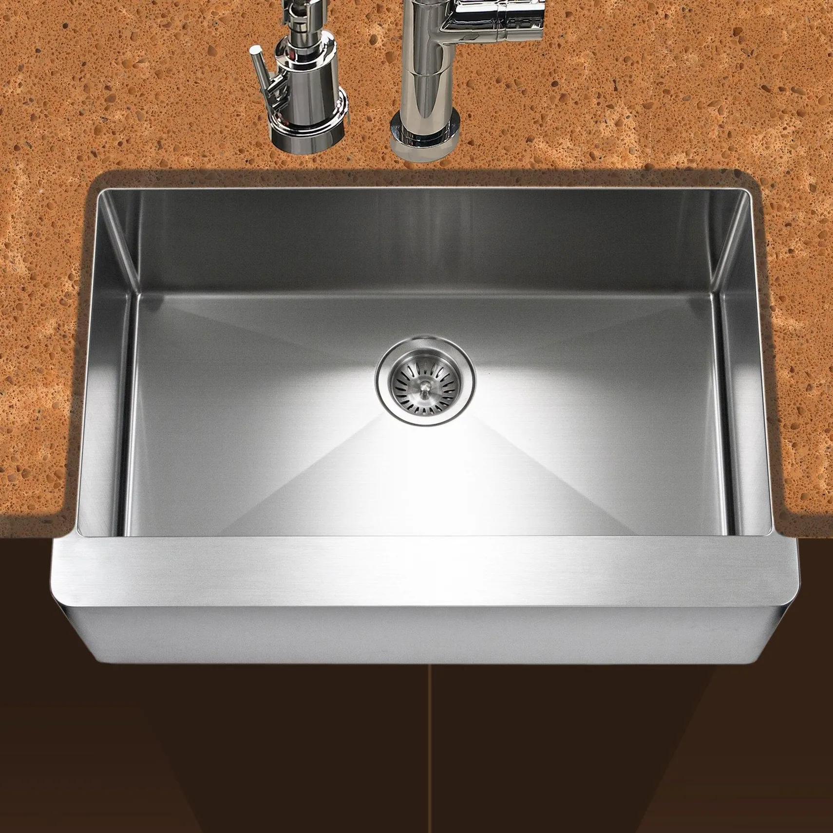 Houzer 30" Stainless Steel Premium Farmhouse Apron Front Kitchen Sink, ENS-3020