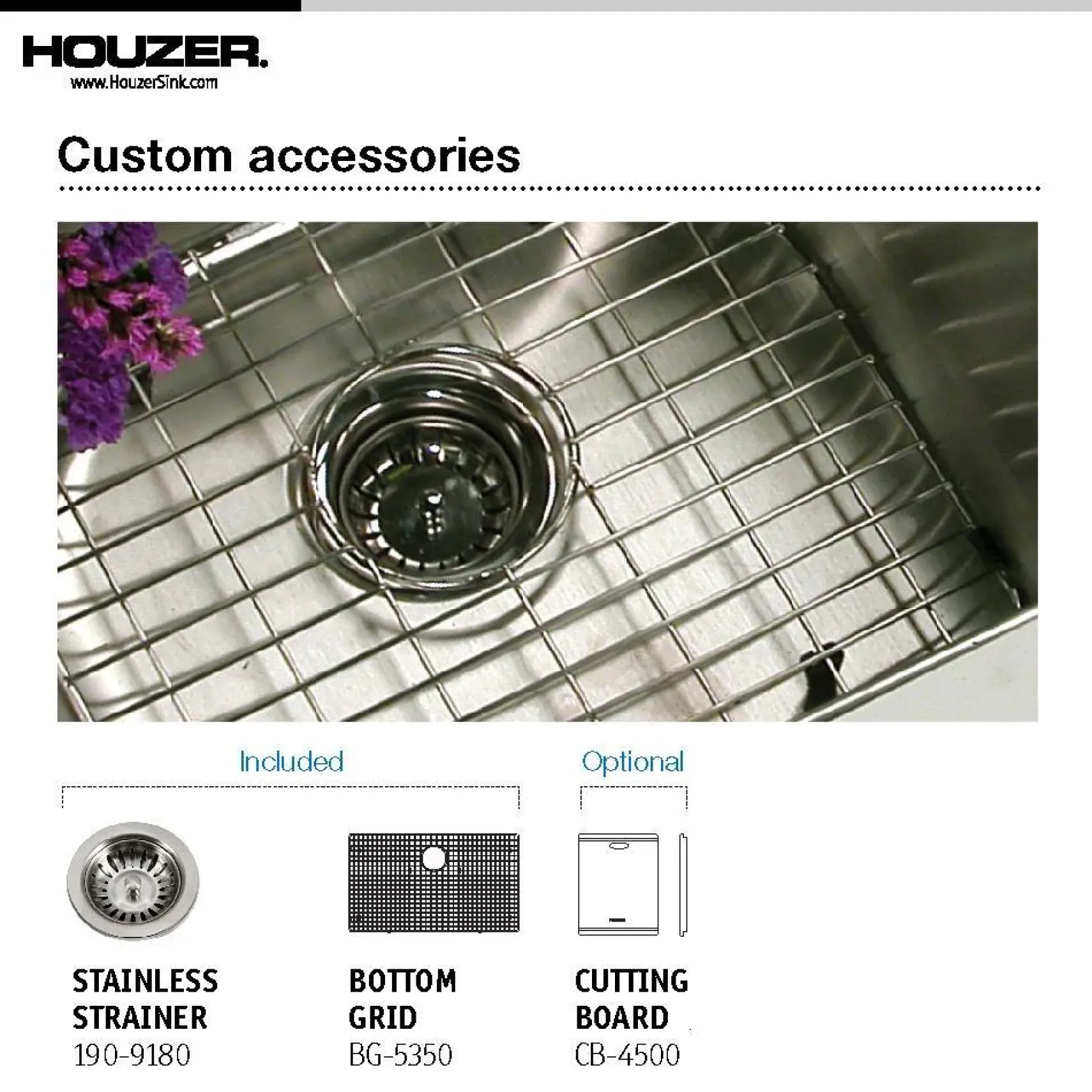 Houzer 30" Stainless Steel Premium Farmhouse Apron Front Kitchen Sink, ENS-3020