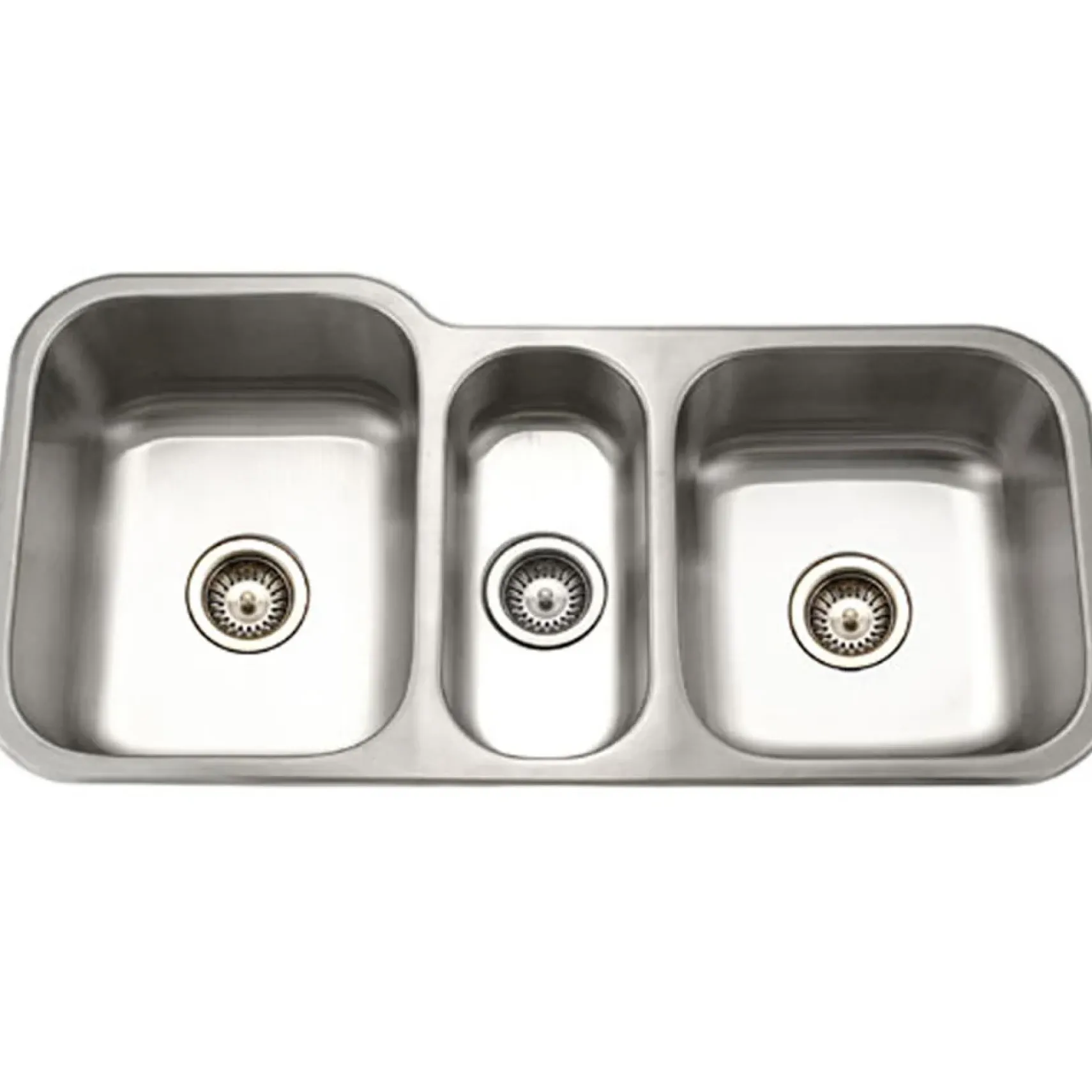 Houzer 40" Stainless Steel Undermount Triple Bowl Kitchen Sink, 18 Gauge, MGT-4120-1