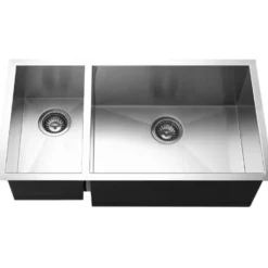 Houzer 33" Stainless Steel Undermount 70/30 Double Bowl Kitchen Sink, 18 Gauge, CTO-3370SL