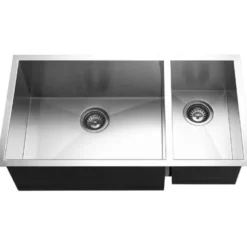 Houzer 33" Stainless Steel Undermount 70/30 Double Bowl Kitchen Sink, 18 Gauge, CTO-3370SR