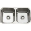 Houzer 31" Stainless Steel Undermount 50/50 Double Bowl Kitchen Sink, 18 Gauge, STD-2100-1