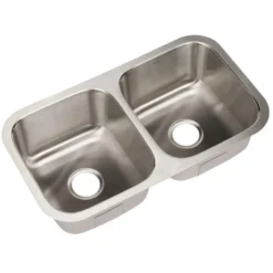Houzer 31" Stainless Steel Undermount 50/50 Double Bowl Kitchen Sink, 18 Gauge, STD-2100-1