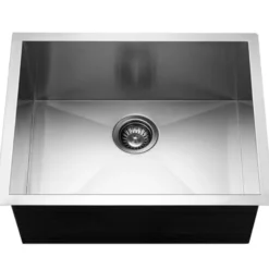 Houzer 23" Stainless Steel Undermount Zero Radius Single Bowl Kitchen Sink, 18 Gauge, CTS-2300