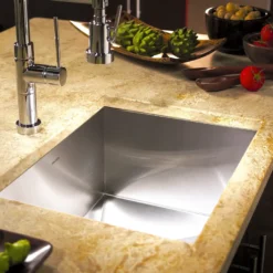 Houzer 23" Stainless Steel Undermount Zero Radius Single Bowl Kitchen Sink, 18 Gauge, CTS-2300