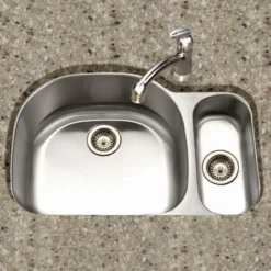 Houzer 32" Stainless Steel Undermount 80/20 Double Bowl Kitchen Sink, 18 Gauge, MG-3209SR-1