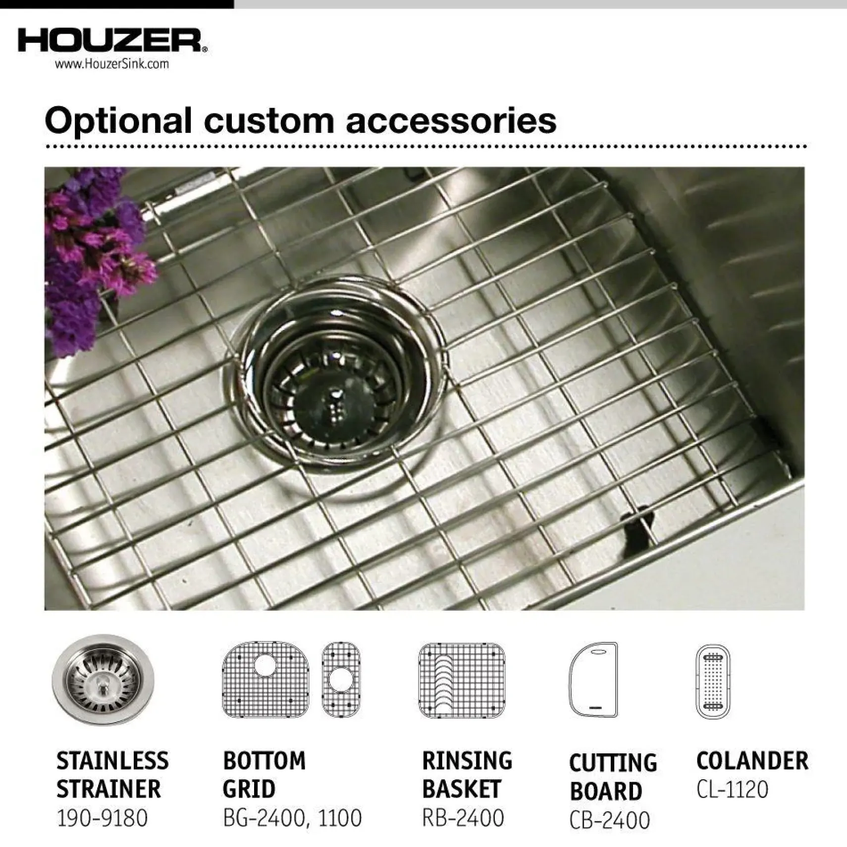 Houzer 32" Stainless Steel Undermount 80/20 Double Bowl Kitchen Sink, 18 Gauge, MG-3209SR-1
