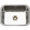 Houzer 23" Stainless Steel Undermount Single Bowl Kitchen Sink, 20 Gauge, ES-2408-1