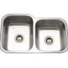 Houzer 32" Stainless Steel Undermount 60/40 Double Bowl Kitchen Sink, 20 Gauge, EC-3208SR-1