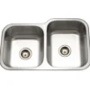 Houzer 32" Stainless Steel Undermount 60/40 Double Bowl Kitchen Sink, 20 Gauge, EC-3208SL-1