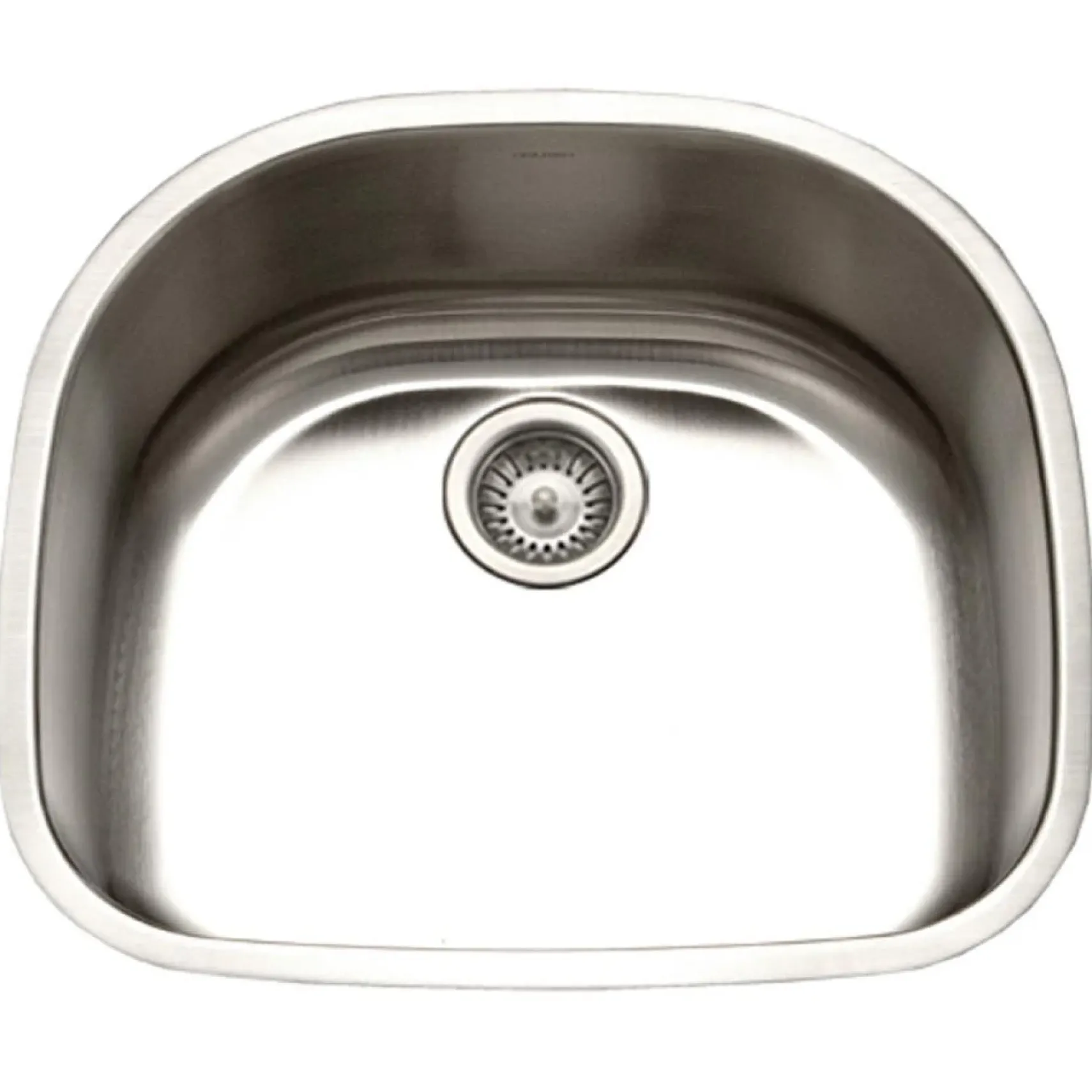 Houzer 23" Stainless Steel Undermount Single D Bowl Kitchen Sink, 18 Gauge, STS-1400-1
