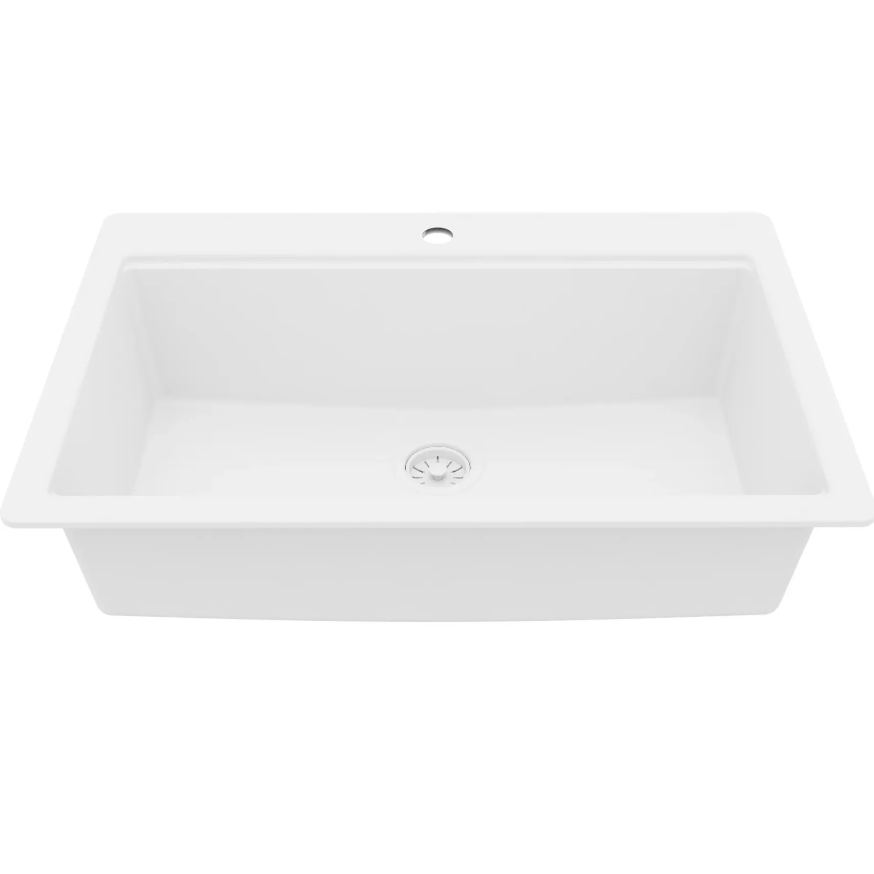 Karran 33" Drop In Quartz Composite Workstation Kitchen Sink, White, QTWS-875-WH-PK2