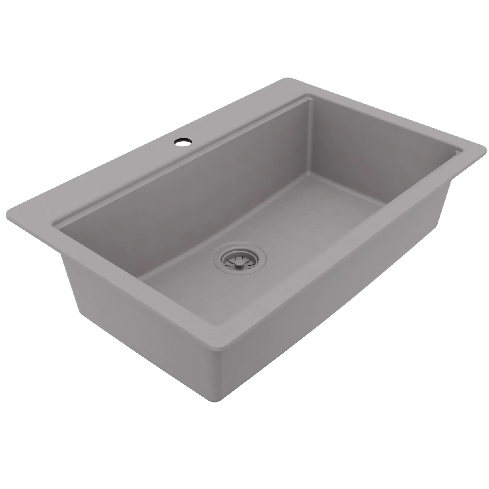 Karran 33" Drop In Quartz Composite Workstation Kitchen Sink, Grey, QTWS-875-GR-PK2