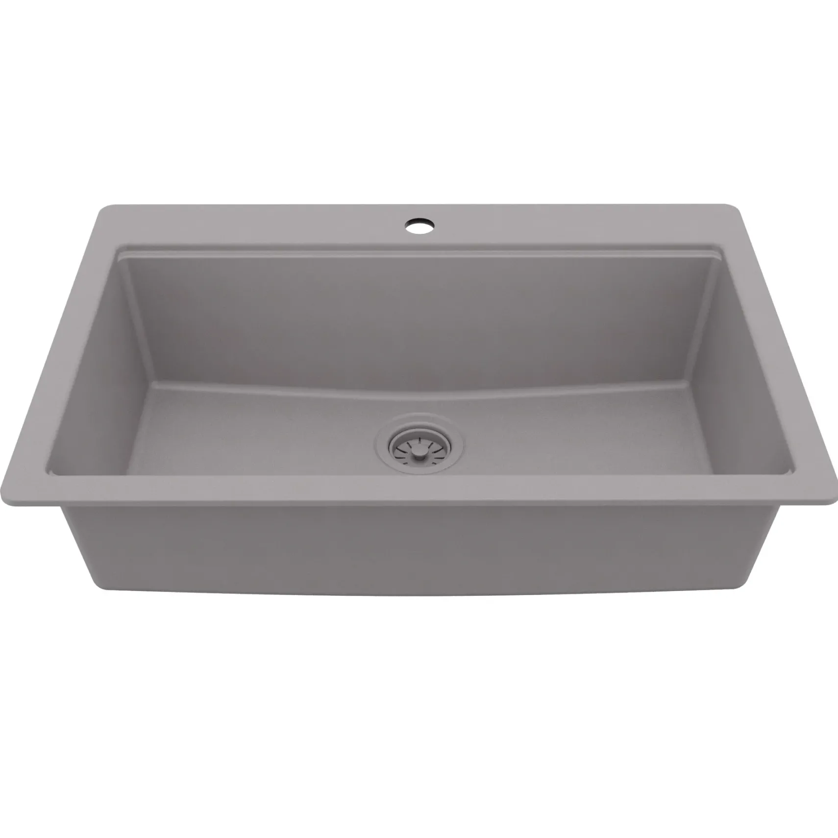 Karran 33" Drop In Quartz Composite Workstation Kitchen Sink, Grey, QTWS-875-GR-PK2