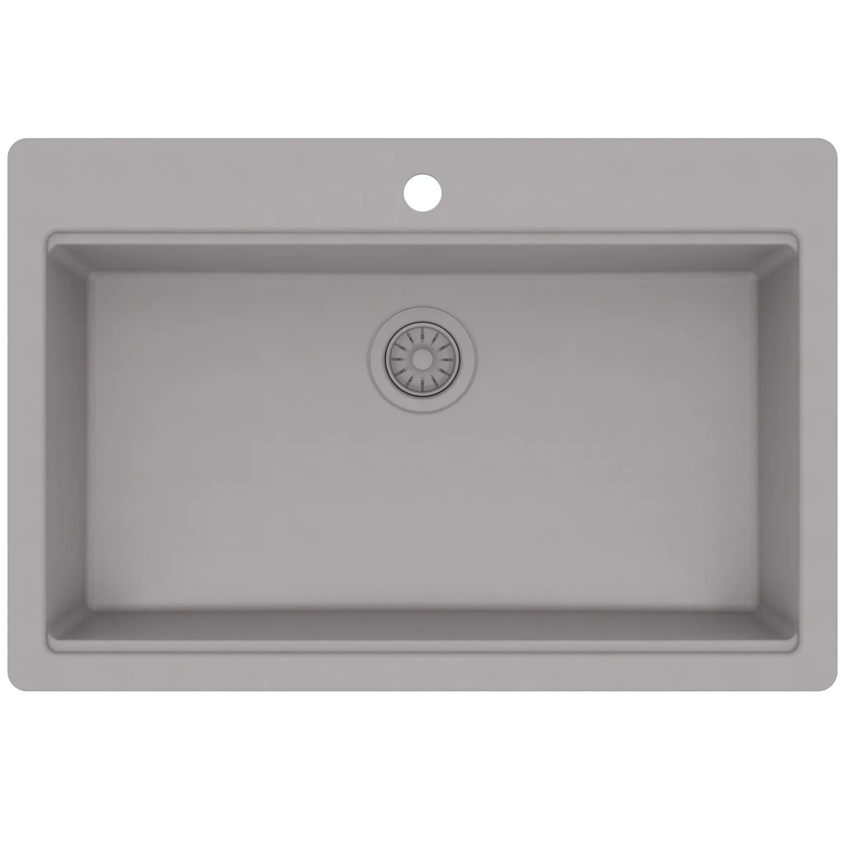 Karran 33" Drop In Quartz Composite Workstation Kitchen Sink, Grey, QTWS-875-GR-PK2