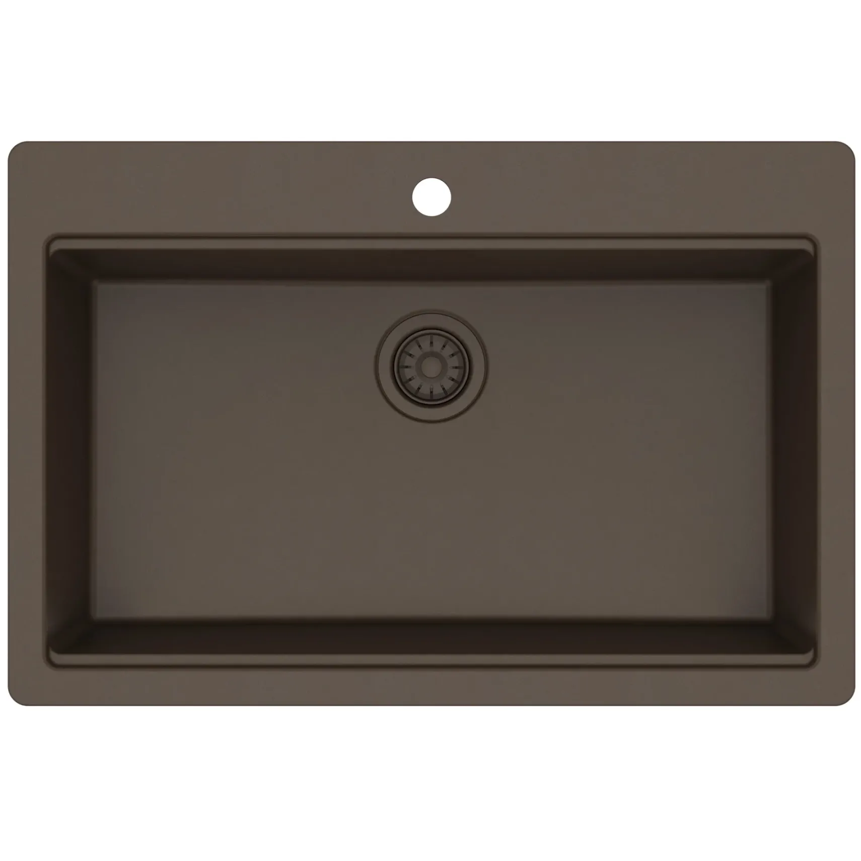 Karran 33" Drop In Quartz Composite Workstation Kitchen Sink, Brown, QTWS-875-BR-PK2
