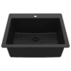 Karran 25" Drop In/Topmount Quartz Composite Kitchen Sink, Black, QT-820-BL