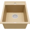 Karran 16" Drop In/Topmount Quartz Composite Kitchen Sink, Bisque, QT-825-BI