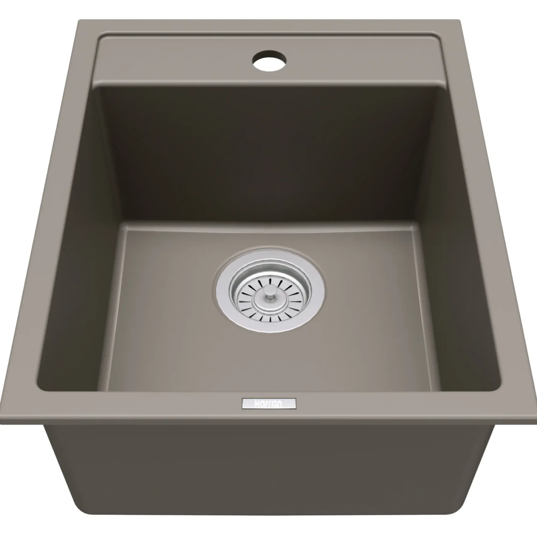 Karran 16" Drop In/Topmount Quartz Composite Kitchen Sink, Concrete, QT-825-CN