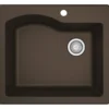Karran 25" Drop In/Topmount Quartz Composite Kitchen Sink, Brown, QT-671-BR