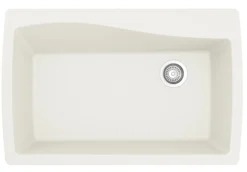 Karran 34" Drop In/Topmount Quartz Composite Kitchen Sink, White, QT-722-WH