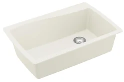 Karran 34" Drop In/Topmount Quartz Composite Kitchen Sink, White, QT-722-WH