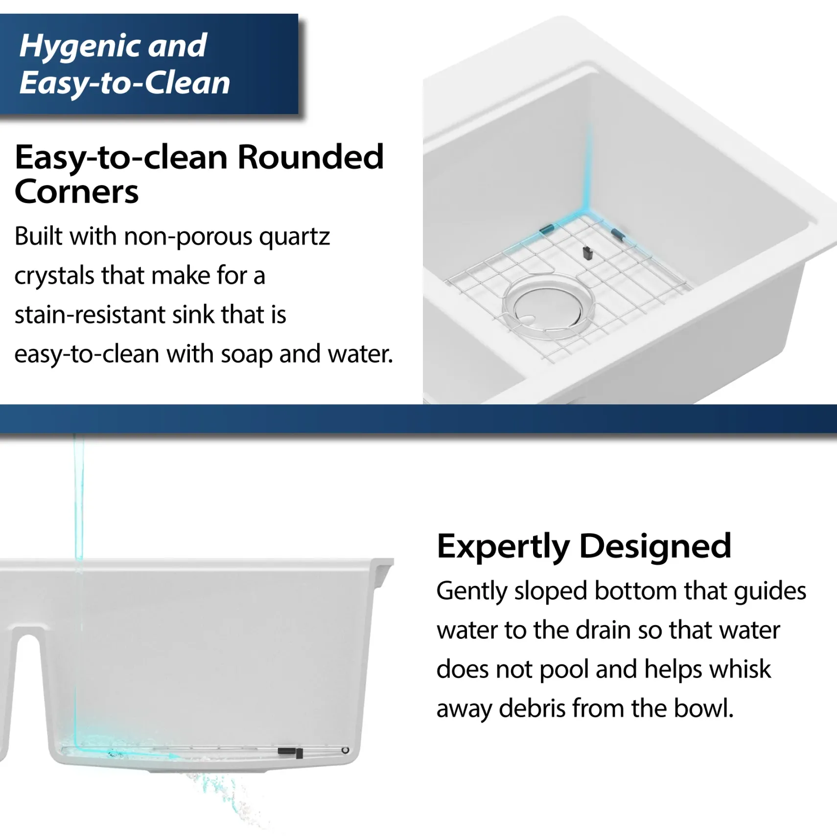 Karran 33" Drop In/Topmount Quartz Composite Kitchen Sink, 50/50 Double Bowl, White, QTWS-880-WH