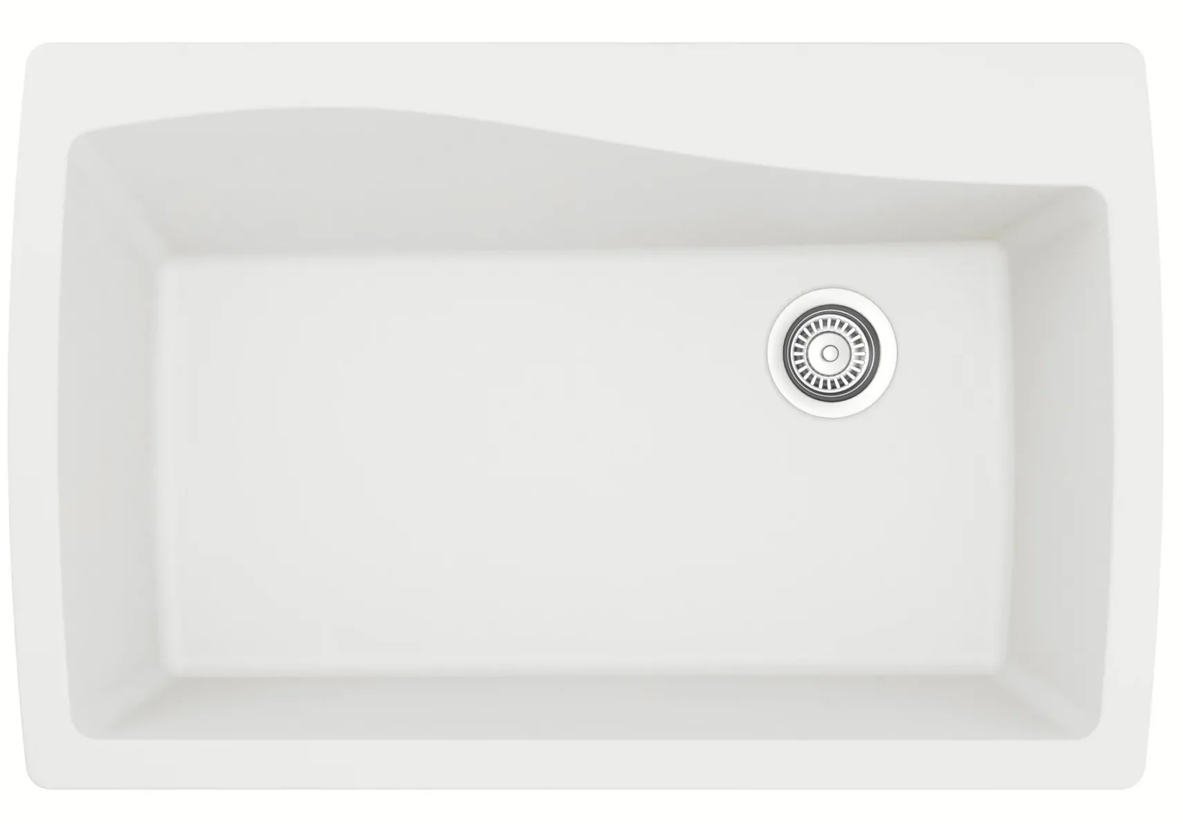 Karran 34" Drop In/Topmount Quartz Composite Kitchen Sink with Accessories, White, QT-722-WH-PK1