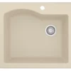 Karran 25" Drop In/Topmount Quartz Composite Kitchen Sink, Bisque, QT-671-BI
